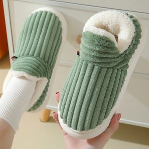 New style bag-heeled cotton shoes for women, autumn and winter, thick-soled velvet, non-slip, warm, velvet cotton shoes, men's Cixi home shoes