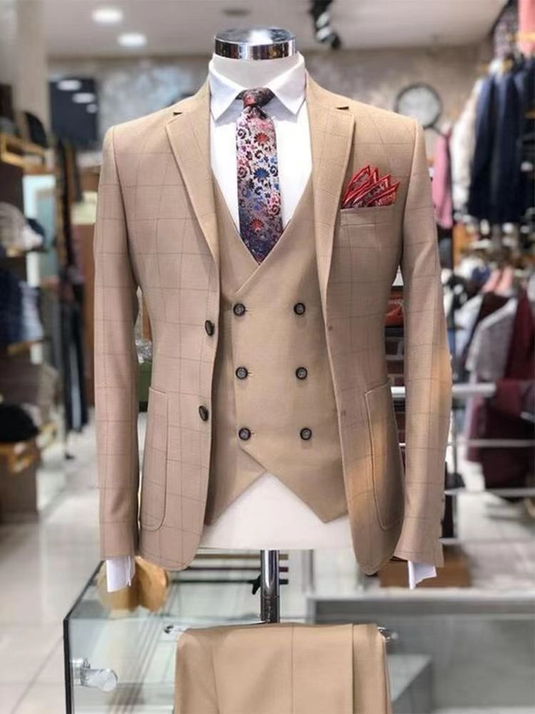 Cross-border foreign trade hot-selling spring and autumn new digital printing plaid men's casual suits and casual jackets - Image 31