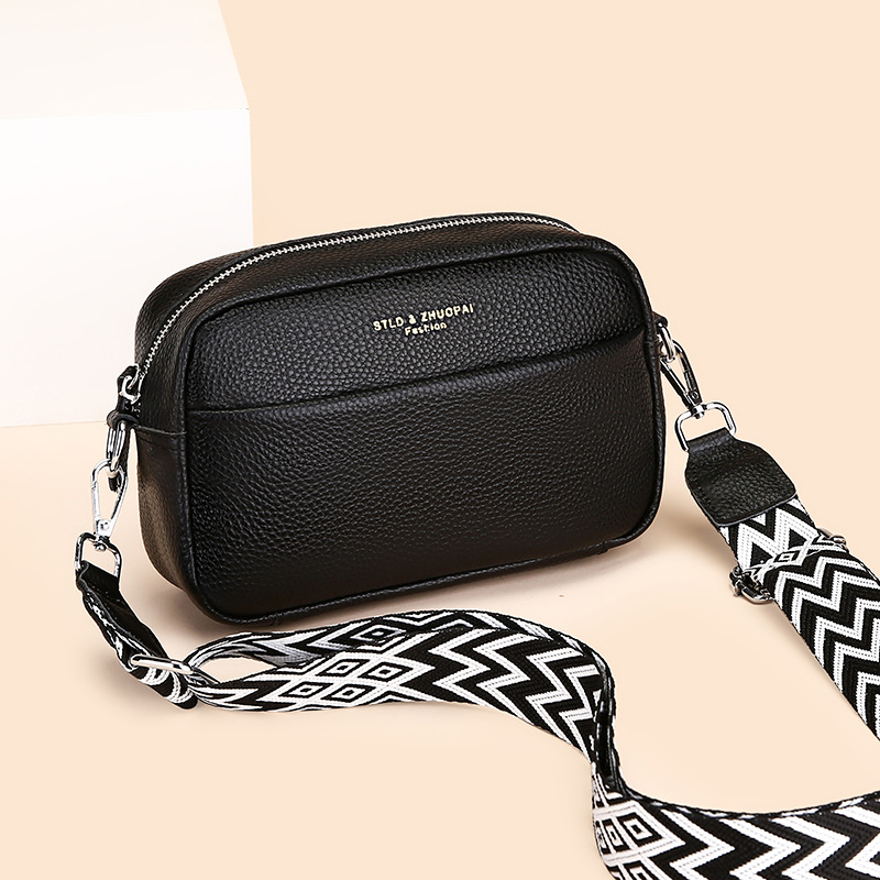 Cross-border genuine leather women's bags wholesale 2023 new trendy fashion simple one-shoulder crossbody bag first layer cowhide small square bag - Image 7