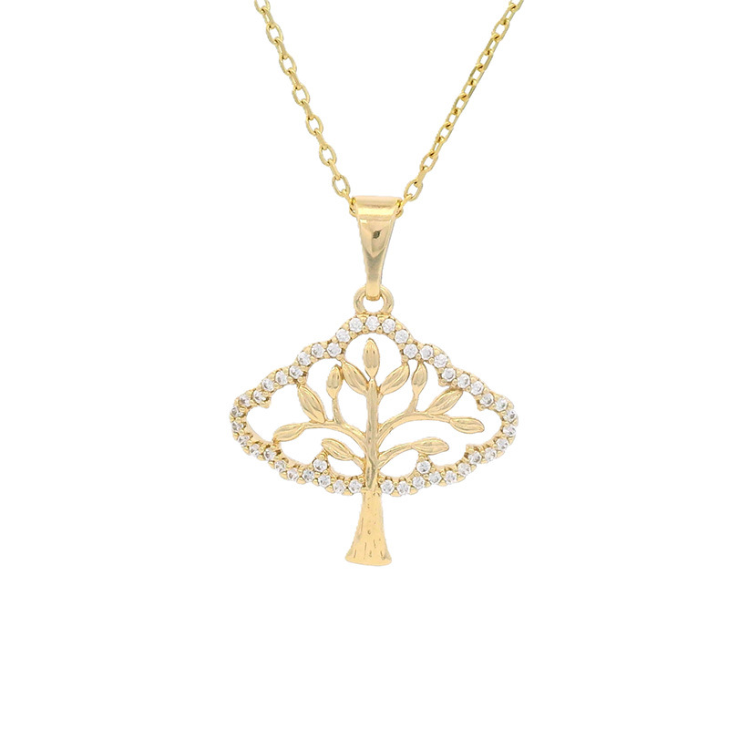 Xuping's new European and American cross-border artificial gemstone hollow tree necklace pendant, a casual and unique design. - Image 5