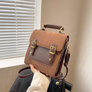 Black Corduroy Handbag