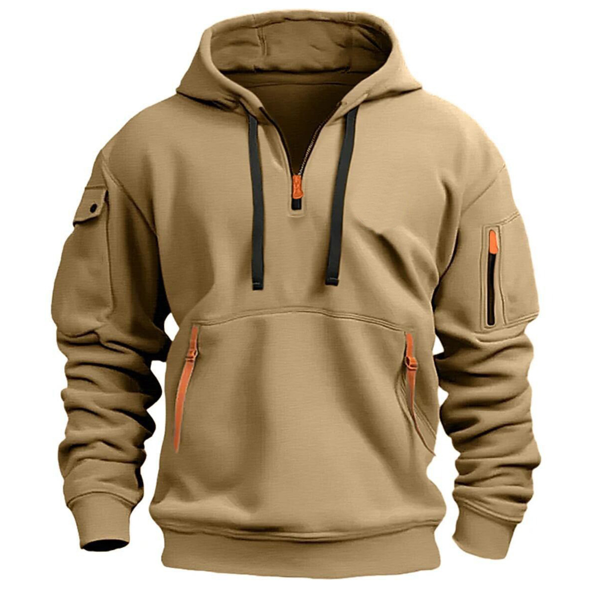 Qianshan County cross-border spring and autumn men's sweatshirt hoodie zipper multi-pocket pullover men's sports casual jacket - Image 4