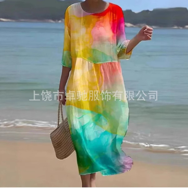 Women's Printed Long-Sleeve Dress - Image 5