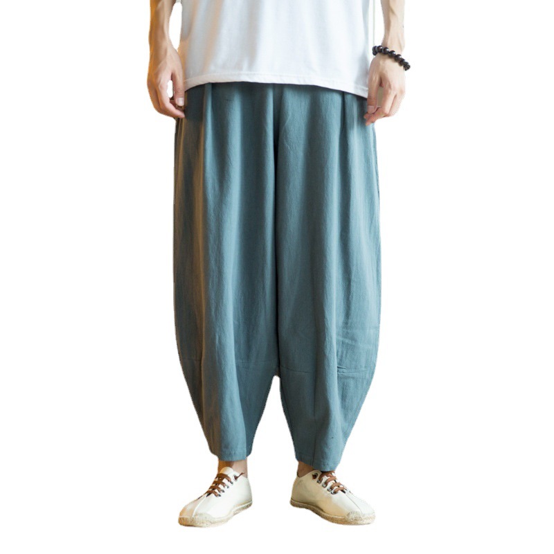 Foreign trade spring and summer new cotton and linen men's casual bloomers Chinese style linen layman's clothing Zen long pants - Image 6