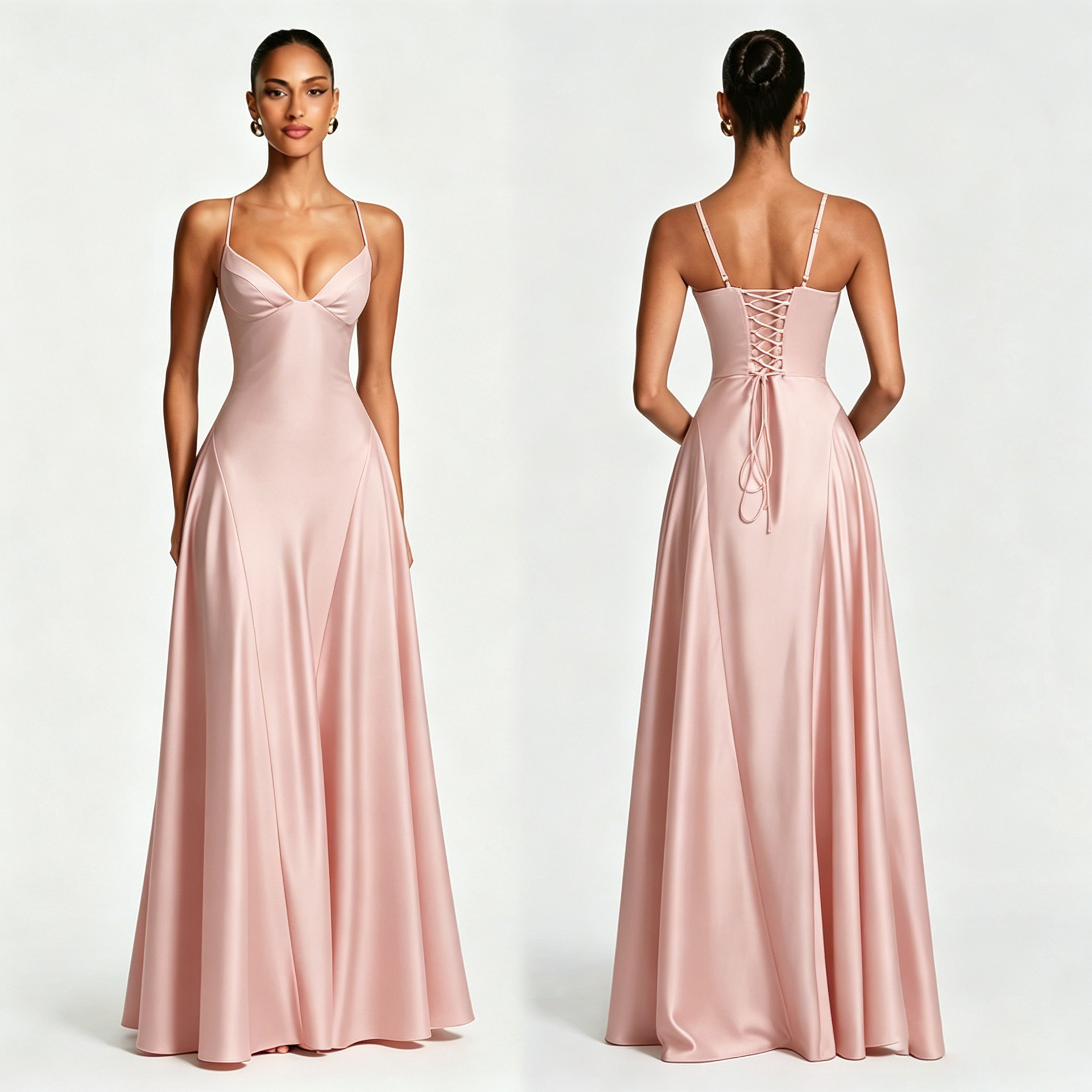 Women's Satin Strapless Bodycon Dress - Image 29