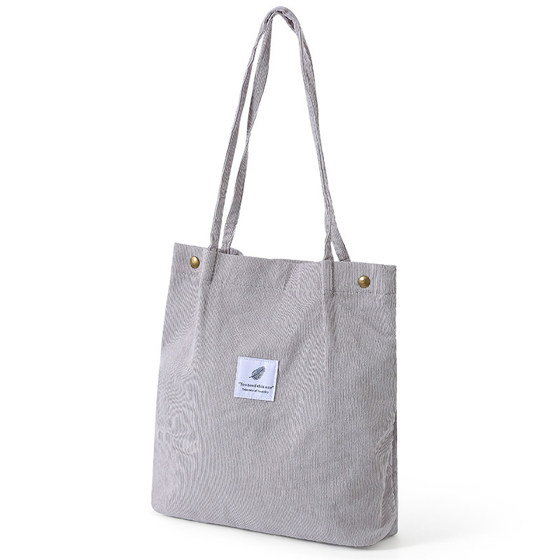 Factory direct supply shoulder bag women's shopping bag fashion canvas women's bag canvas bag large capacity corduroy shoulder bag - Image 7