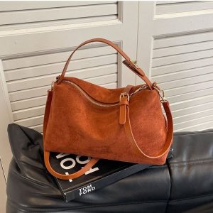 Retro frosted niche underarm bag 2024 winter new versatile women's bag popular messenger bag shoulder tote bag