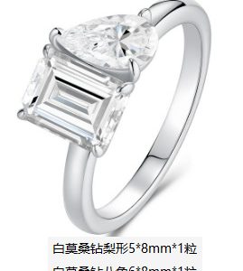 European and American minimalist style open ring, square moissanite 925 silver non-fading women's light luxury high-end ring.