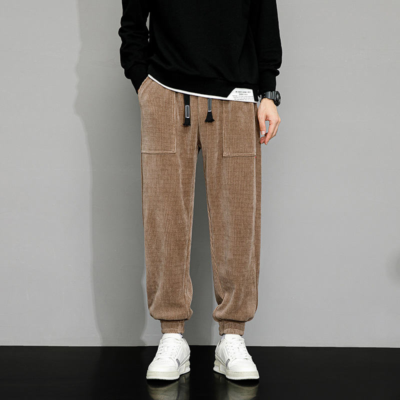 JYF-G50 men's large size autumn tide brand loose and fat to increase all-match wide-leg men's sports casual sweatpants - Image 4