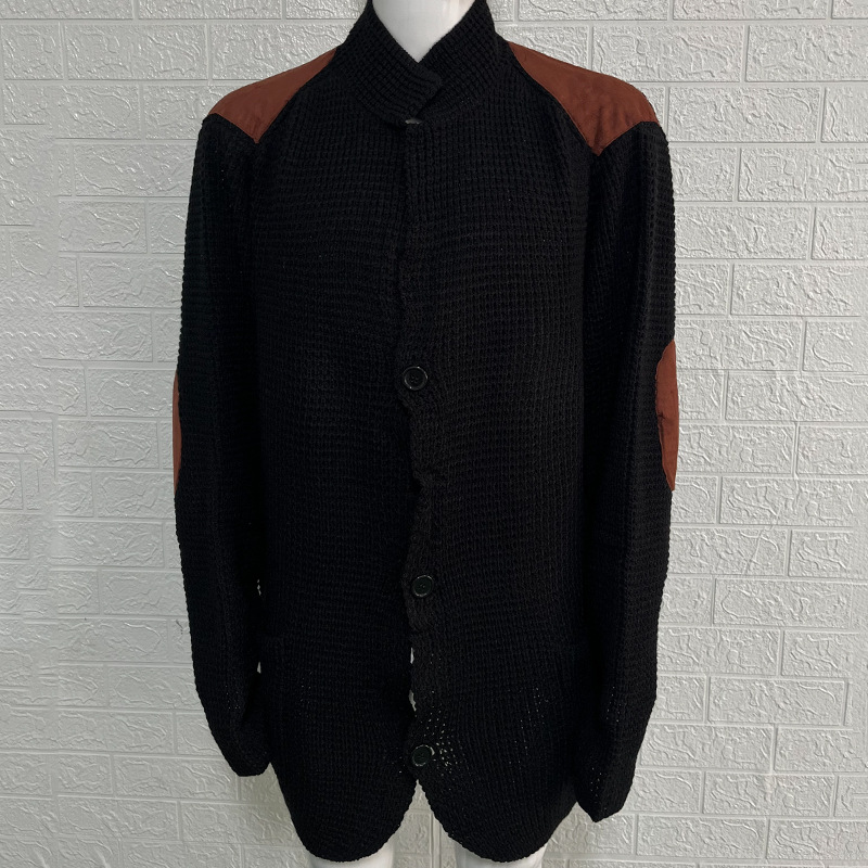 2025 Autumn/Winter New Slim Fit Cardigan with Lapel Collar, Long Sleeve, Knitted Outerwear, Cross-border European and American Plus Size Men's Sweater - Image 6