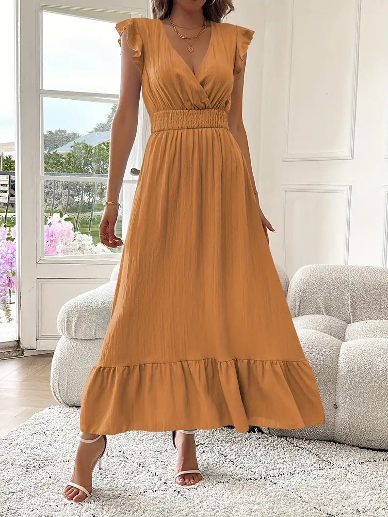 2025 European and American cross-border e-commerce best-selling new women's long summer short-sleeved dress, independent website. - Image 6