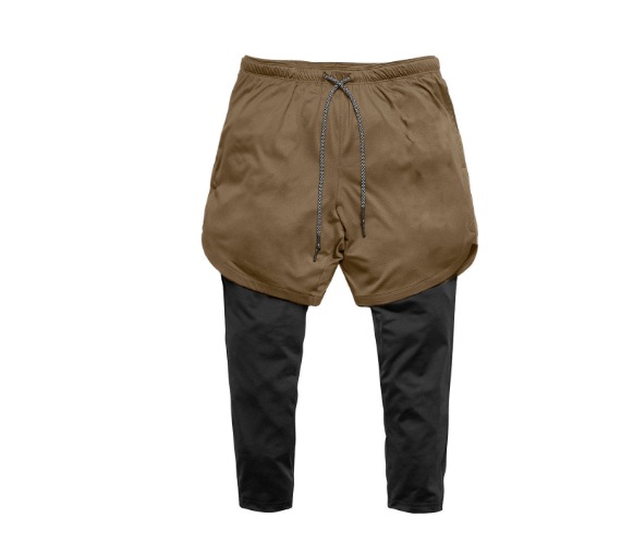 2023 Autumn New Muscle Men's Fashion Versatile Fake Two-Piece Breathable Fitness Training Running Sports Shorts - Image 11