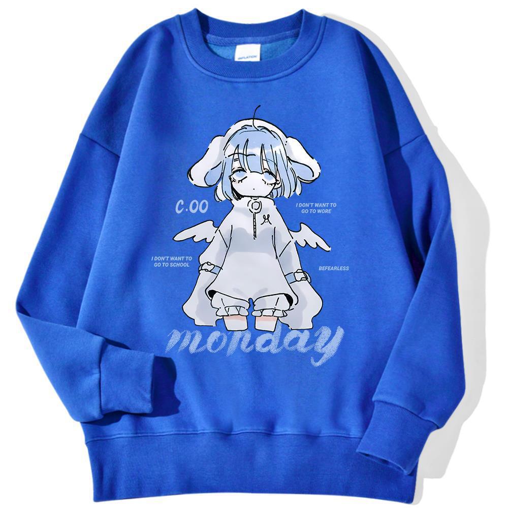 Harajuku Anime Girl Design Sweatshirts Couples Kawaii Hoodie - Image 5