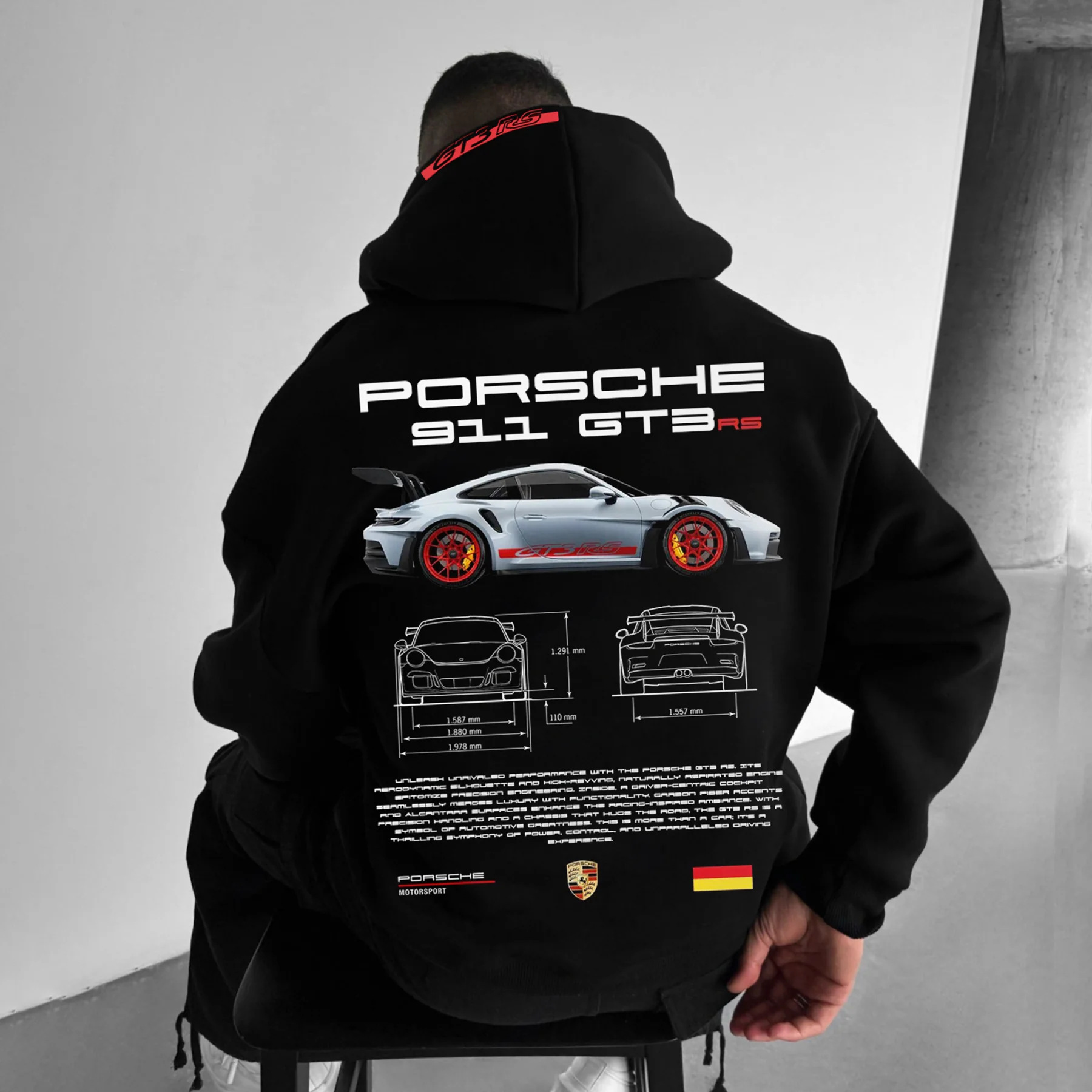 StreetcarHoodiePrintsMen Car Print Trendy Hoodie Loose Casual Versatile Hoodie - Image 11