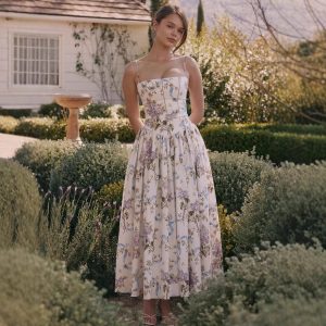 Amazon wholesale French romantic summer new floral waist-cinching lace dress