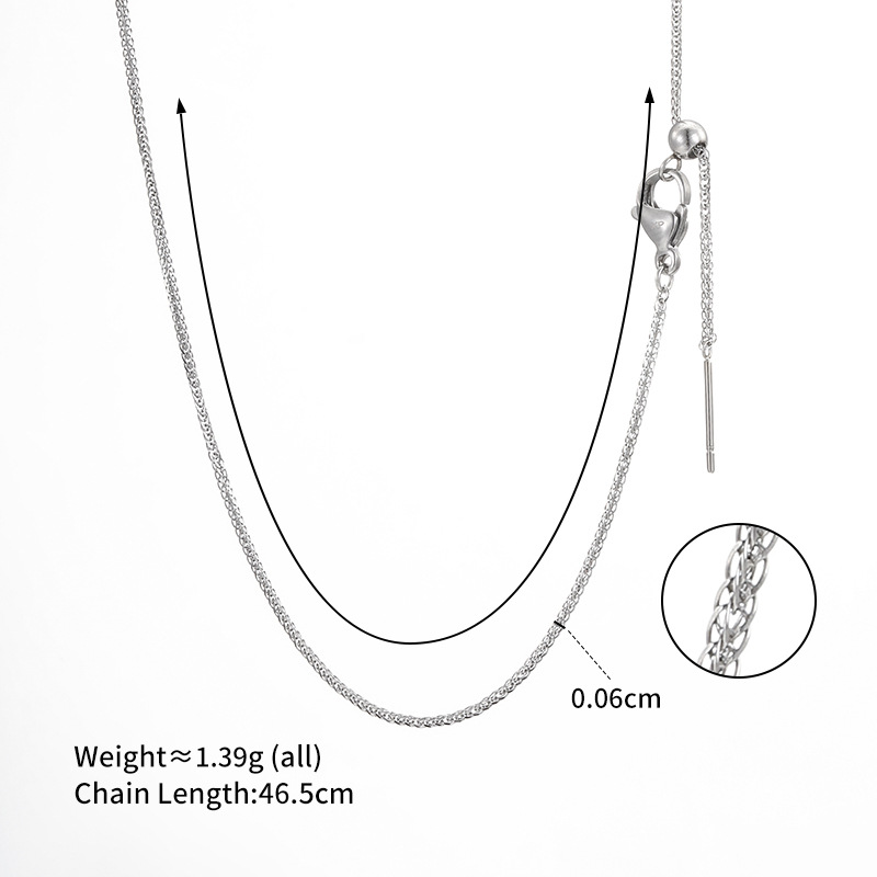 Xuping stainless steel white-plated simple everyday easy-to-match lobster buckle plain chain classic pin chain clavicle chain wholesale women's - Image 7
