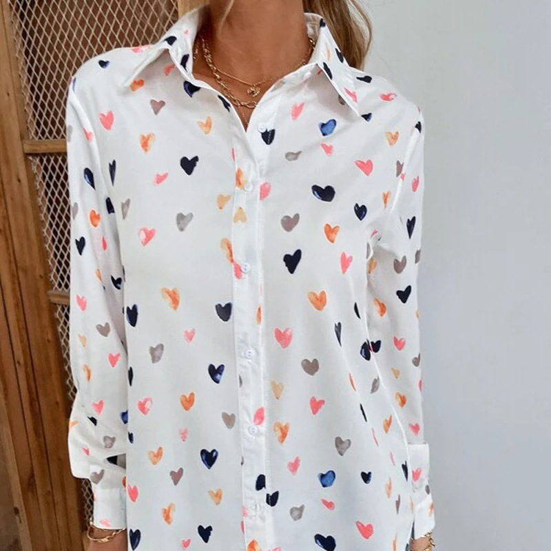 Women's Fashion Printed Long-Sleeved Shirt with Butterfly Print Collar, Available on AliExpress for European and American Exports - Image 9