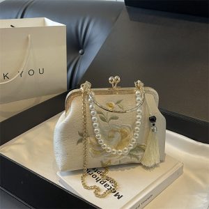 2025 new style national style embroidery elegant Hanfu bag Chinese ancient style hand-held cheongsam bag one-shoulder crossbody bag