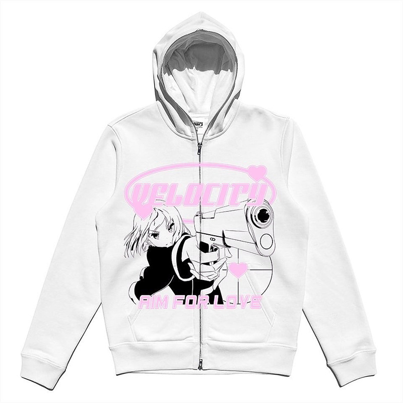 2023 European and American dark girl sweatshirt men and women hoodies Gothic couple Harajuku large size long zipper sweater - Image 7