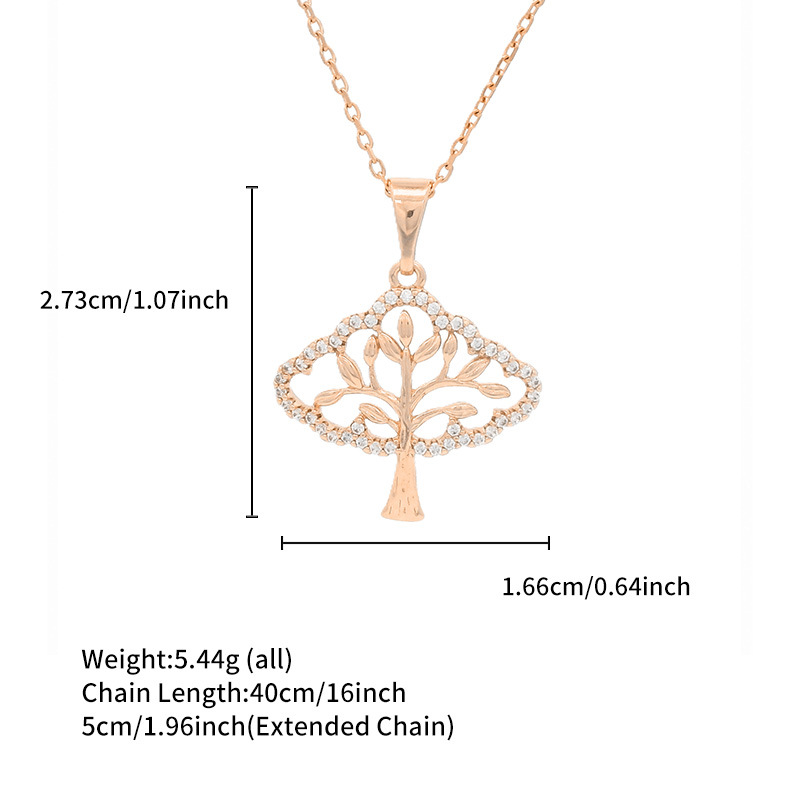 Xuping's new European and American cross-border artificial gemstone hollow tree necklace pendant, a casual and unique design. - Image 9