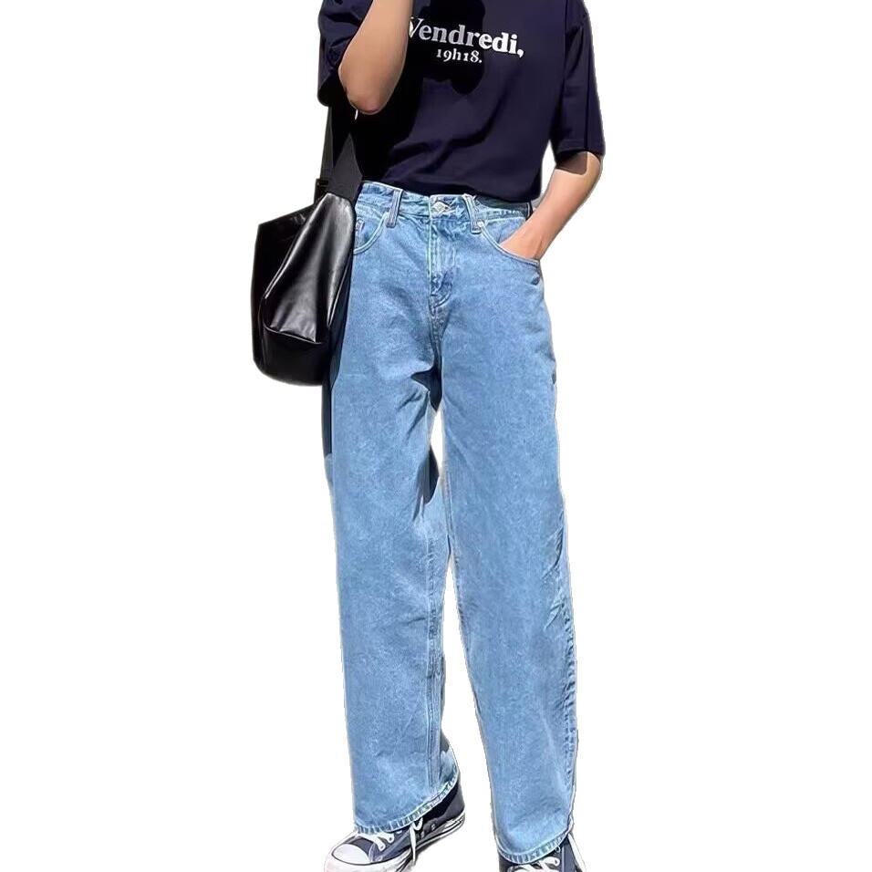 American retro blue jeans for men, spring and autumn 2026 new style, loose straight leg pants, trendy high street casual pants. - Image 6