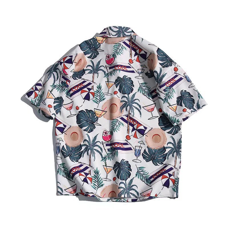 Summer short-sleeved shirts for men and women Hainan Sanya travel couples floral casual shirts summer Hong Kong style fashion - Image 19