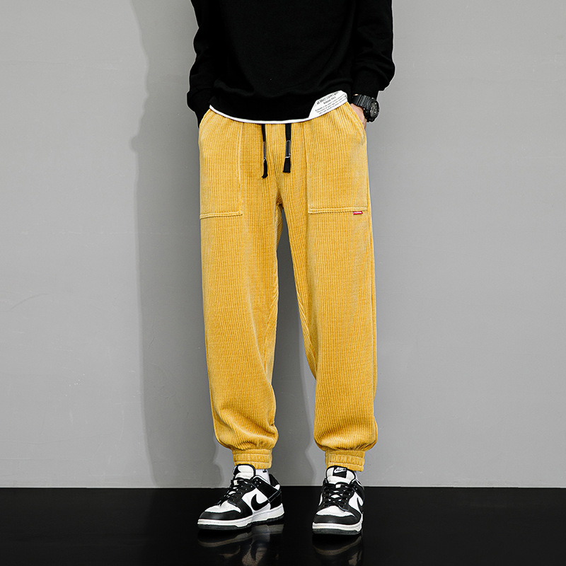 JYF-G50 men's large size autumn tide brand loose and fat to increase all-match wide-leg men's sports casual sweatpants - Image 10