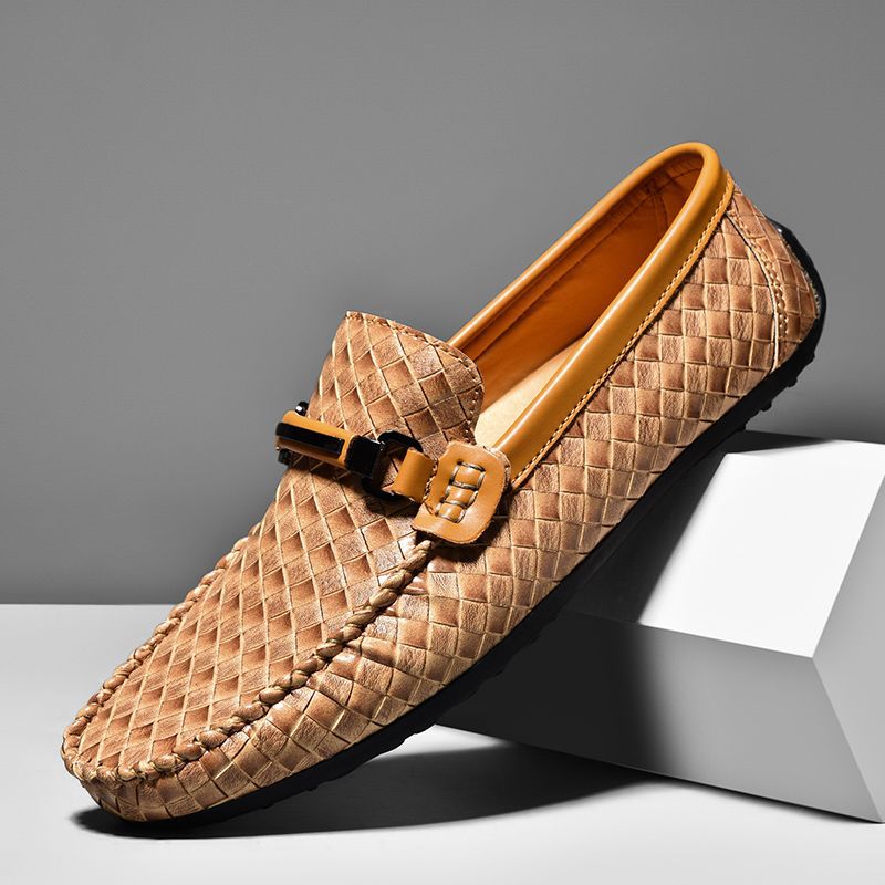 2023 new spring breathable non-slip beanie shoes for young men, casual leather shoes, lazy British fashion social guys - Image 8