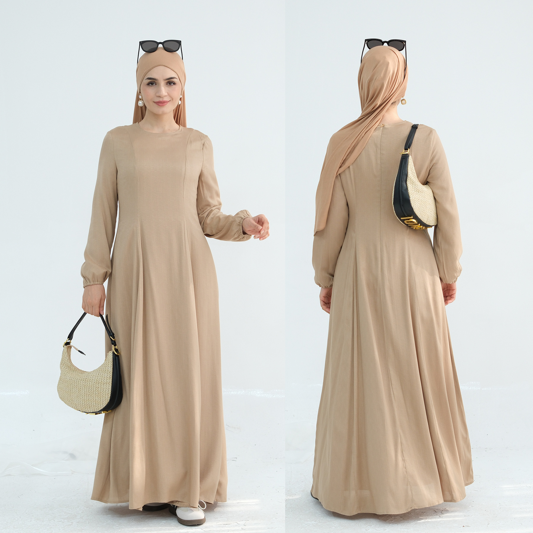 2025 Loriya European, American, Middle Eastern, Dubai double-layered dress with lining LR932 - Image 3