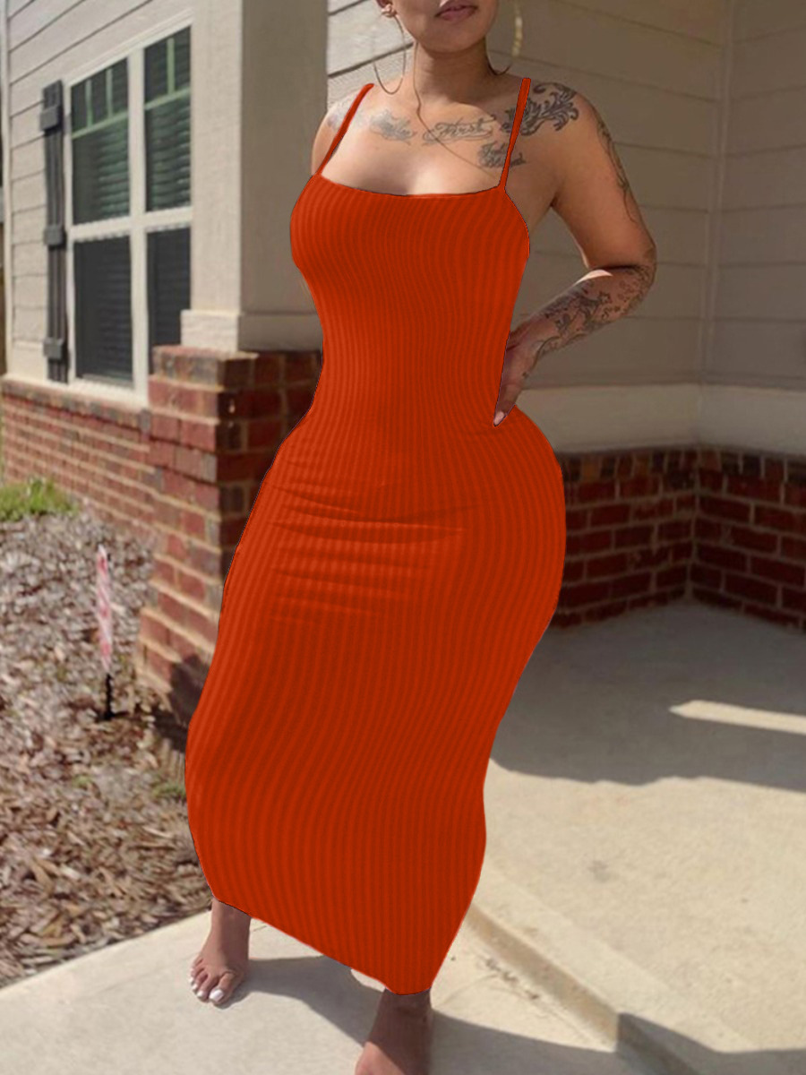 Amazon Independent Station European and American cross-border sexy solid color back cross suspender women's dress - Image 4