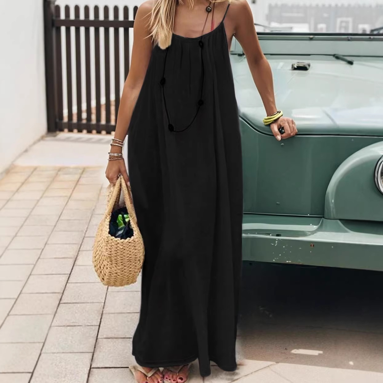 2026 New Women's Strappy Backless Loose-fitting Home Wear Dress (Amazon/AliExpress Cross-Border) - Image 3