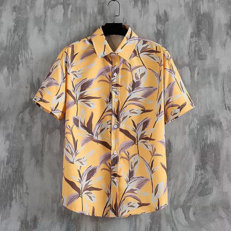 Summer short-sleeved shirts for men and women Hainan Sanya travel couples floral casual shirts summer Hong Kong style fashion - Image 20