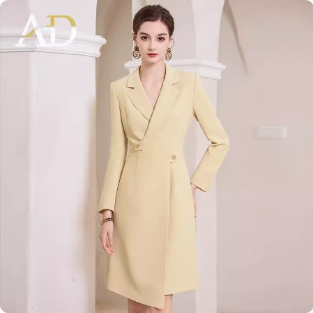New spring and autumn design sense fashion asymmetrical dress slim fit thin broadcast host formal work clothes OL - Image 8