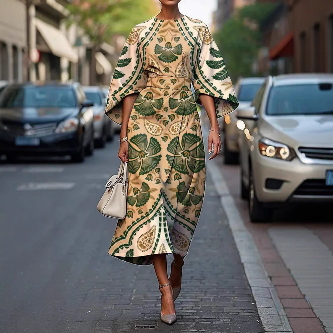 2025 Amazon Cross-Border Independent Station Floral Ocean Timeless Elegant Dress E439 Women's Dress - Image 2