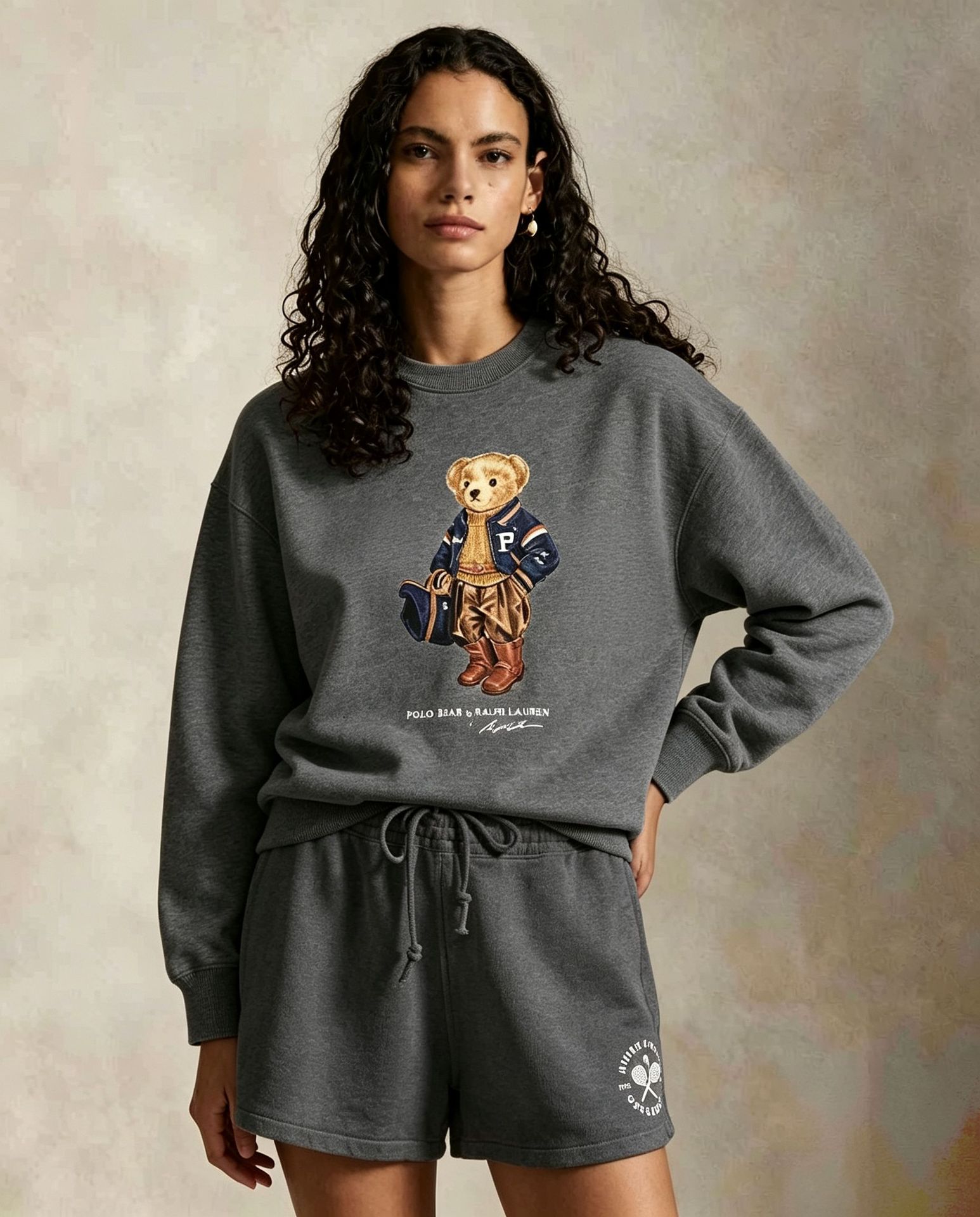 2026 Autumn/Winter European Cross-Border Classic Cartoon Luggage Bear Print Casual Classic Hoodless Sweatshirt - Image 9