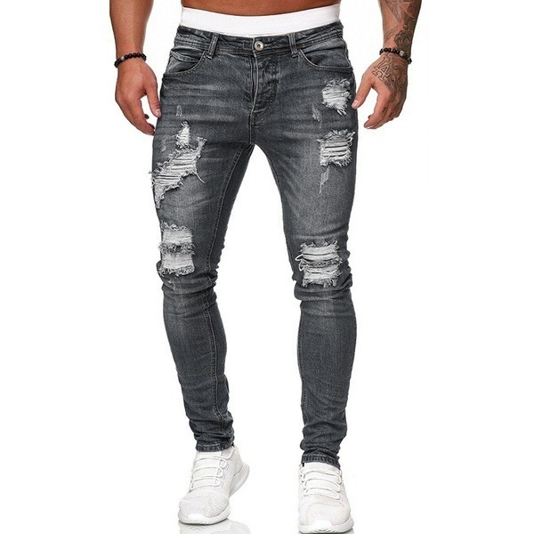 New cross-border European and American foreign trade men's jeans, casual slim fit, skinny, ripped, versatile style - Image 6