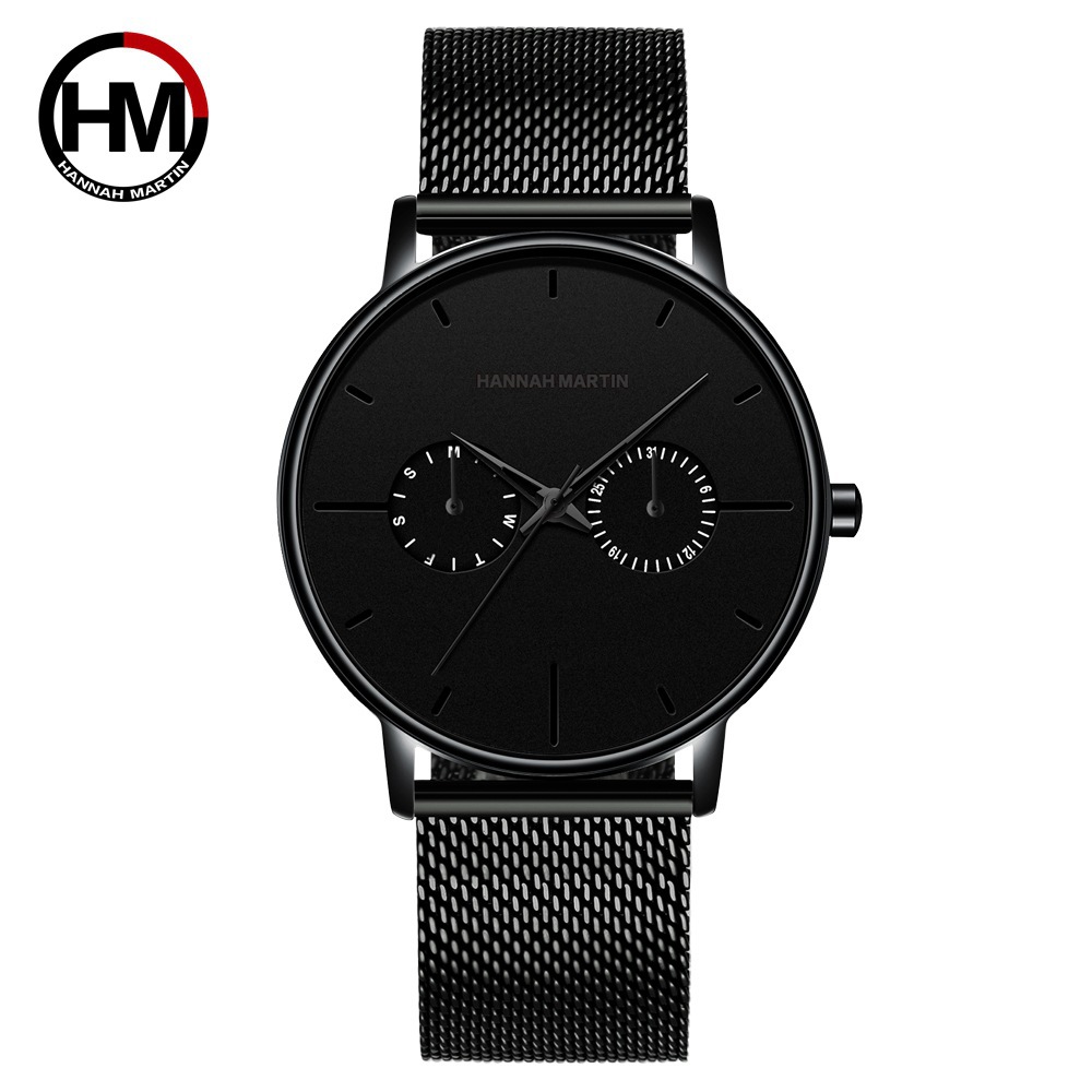 Men's multifunctional waterproof quartz watch top layer cowhide watch student trend niche brand ins business watch - Image 7