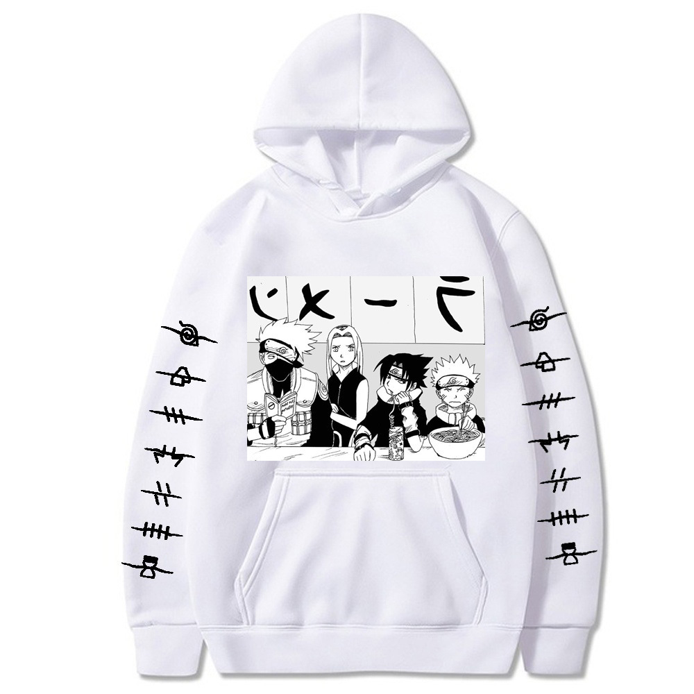 Naruto Ramen Hoodie Sweatshirt Long Sleeve Large Size Plush Hoodie Men's and Women's Sweatshirt - Image 3