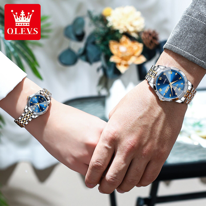 A dropshipping Oris brand watch fashion elegant double calendar waterproof quartz watch couple men and women watches - Image 3