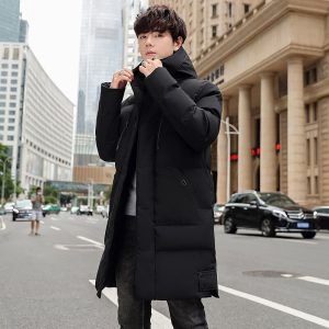 Cross-border M-8XL Plus Size Mid-Length Cotton-padded Jacket Men's Winter Loose Hooded Cotton-padded Jacket Warm Overcoat Thick Cotton-padded Coat