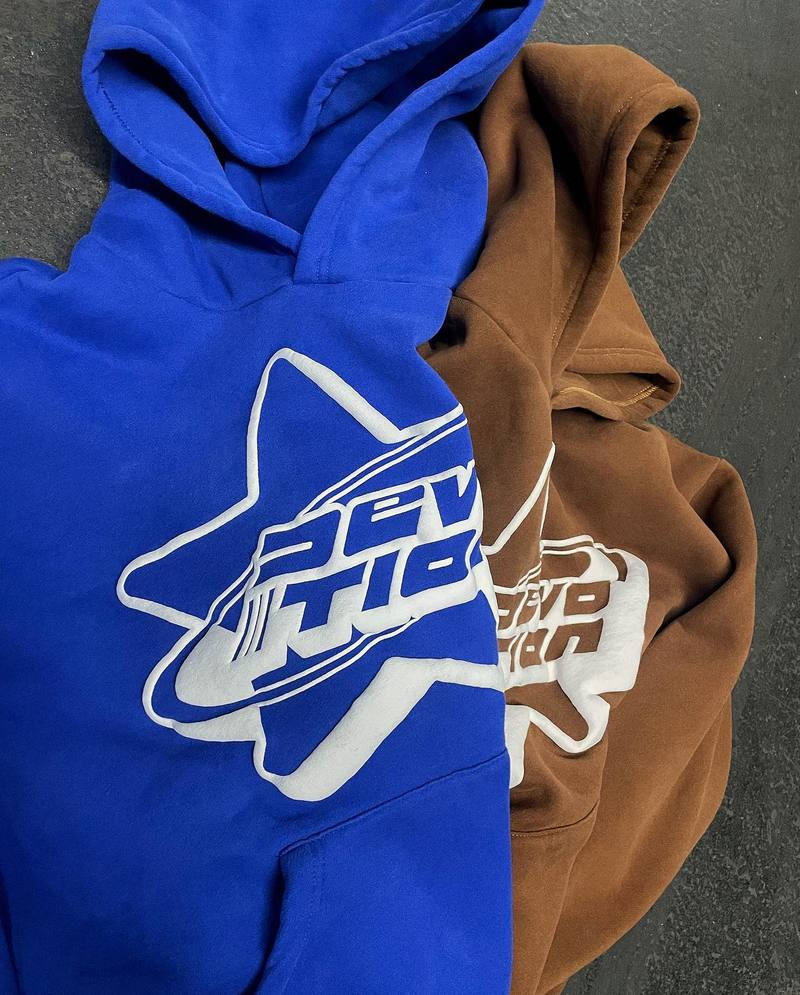 Oversized full face zipper sweater streetwear spring Y2k gothic punk star print hoodie tide - Image 9