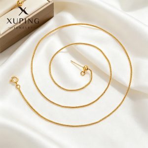 Xuping copper alloy 24k color plated simple and luxurious universal chain copper alloy 24k color plated chain wholesale