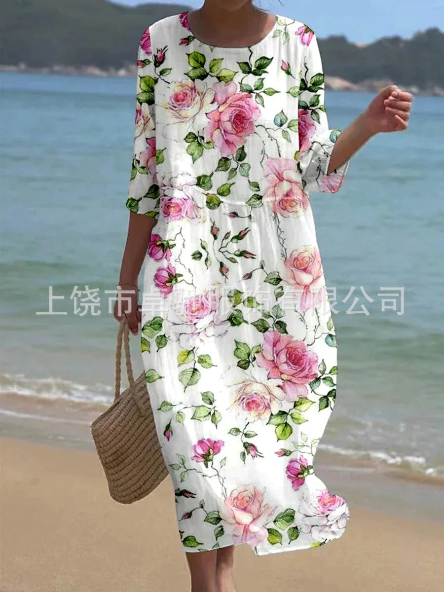 Women's Printed Long-Sleeve Dress - Image 30