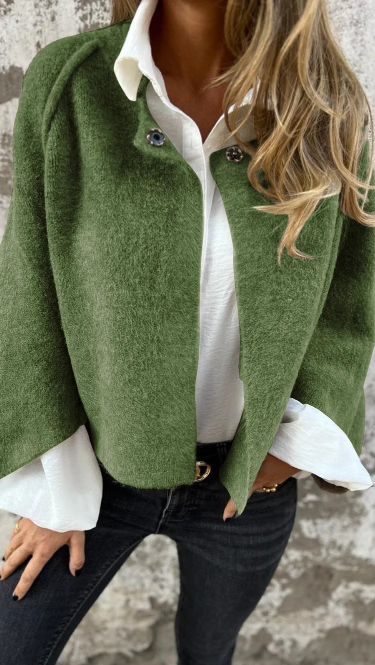 2024 Independent Station Foreign Trade AliExpress_Autumn and Winter Loose Short Cashmere Long Sleeve Jacket - Image 10