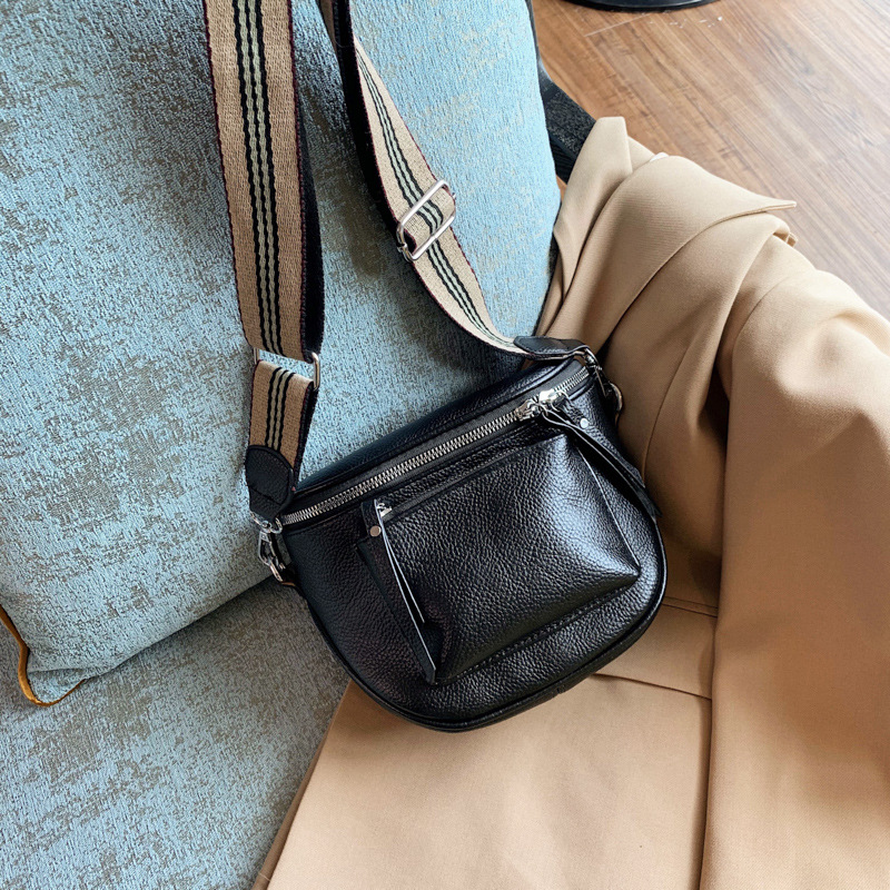 Bag women's bag 2022 new fashion ins Korean version ladies shoulder Messenger bag soft leather small bag casual saddle bag - Image 8