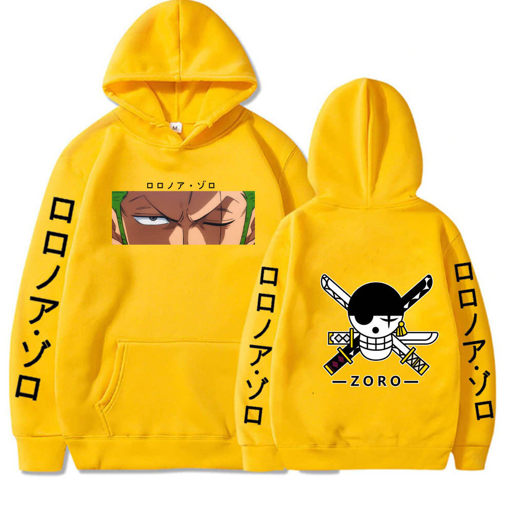 Mode Herenkleding Roronoa Zoro Ogen Hoodie Eendelig Anime Pullover Unisex Herfst Winter Sweatshirt Hiphop - Image 6