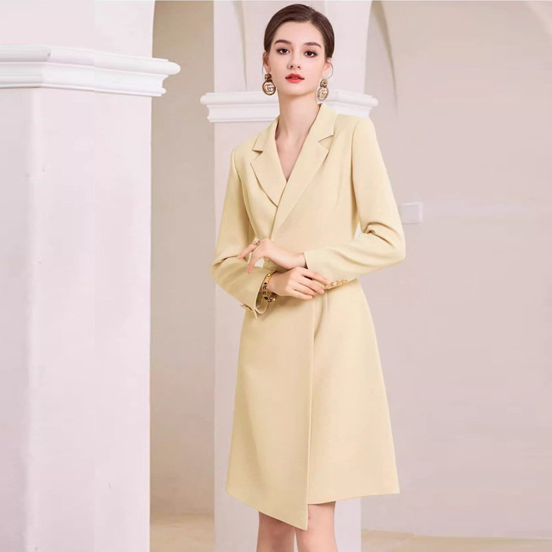 New spring and autumn design sense fashion asymmetrical dress slim fit thin broadcast host formal work clothes OL - Image 3