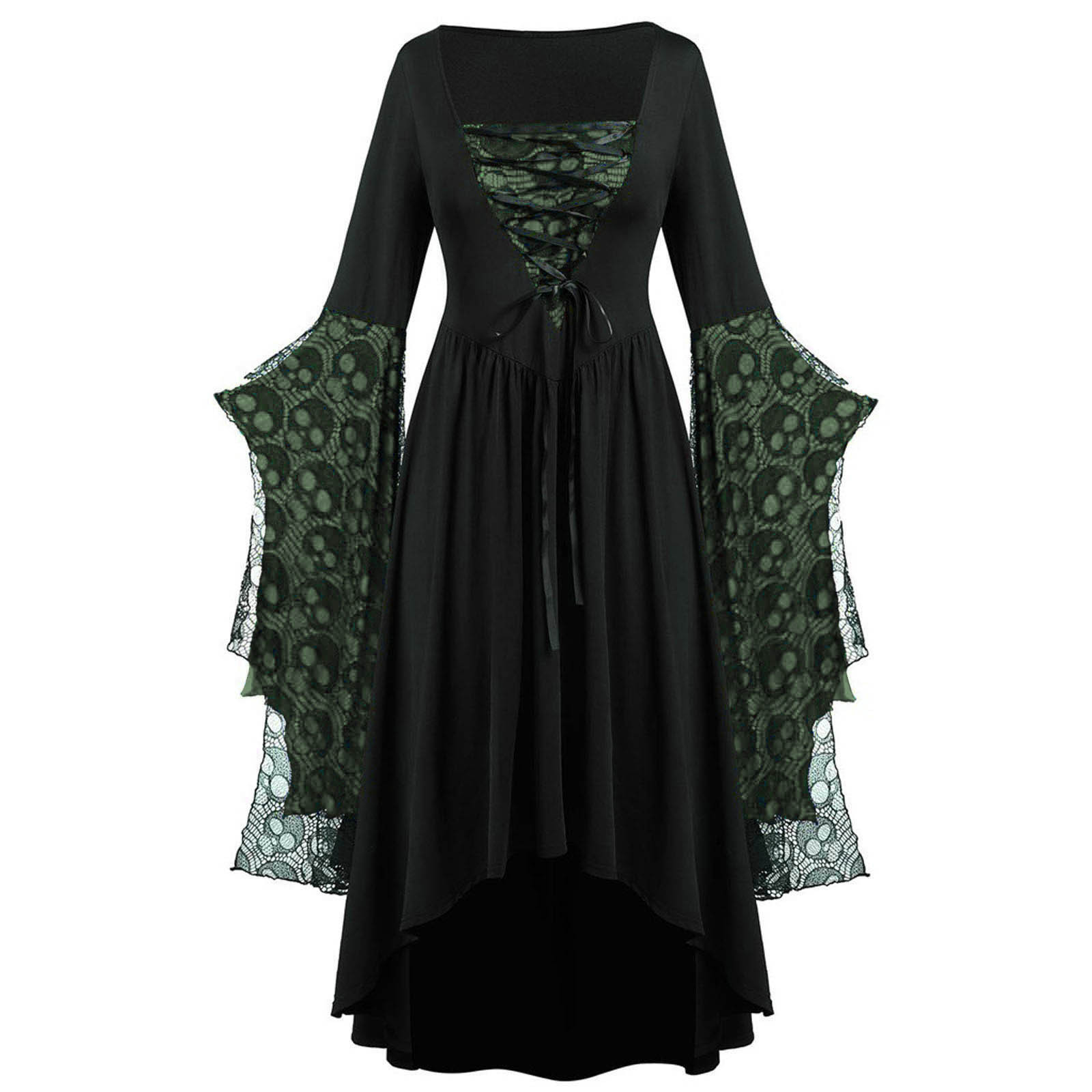 2023 Cross-border Foreign Trade Amazon Halloween European and American Costumes Skull Lace Strap Dress Hot Style Added Colors - Image 7