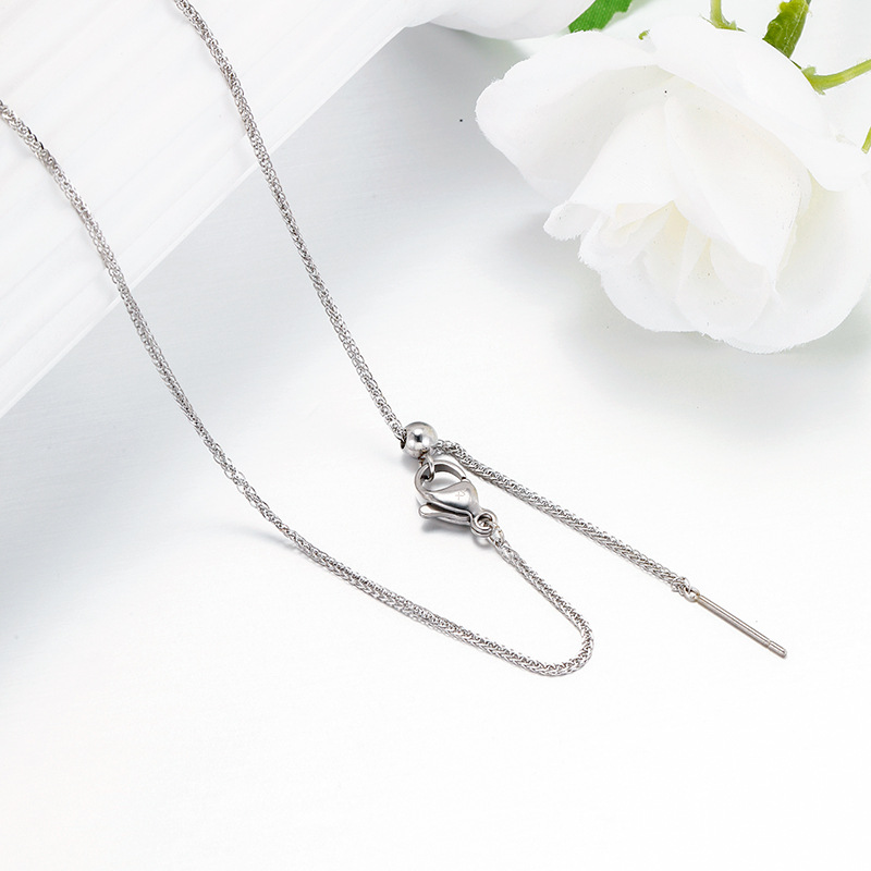 Xuping stainless steel white-plated simple everyday easy-to-match lobster buckle plain chain classic pin chain clavicle chain wholesale women's - Image 3
