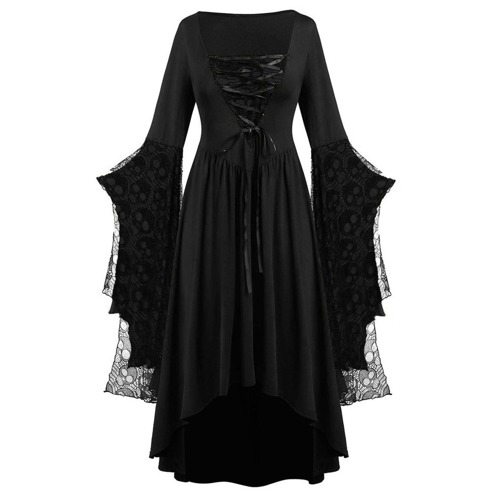 2023 Cross-border Foreign Trade Amazon Halloween European and American Costumes Skull Lace Strap Dress Hot Style Added Colors - Image 10
